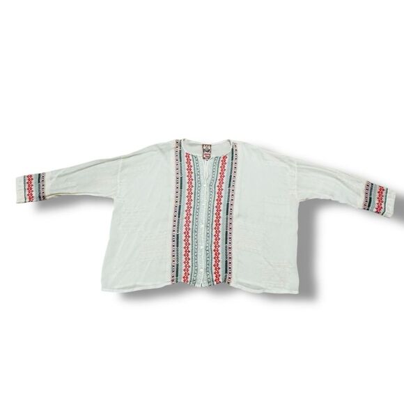 Johnny Was Button Down Blouse Size Large Women’s Boho Embroidered Top - Picture 3 of 13